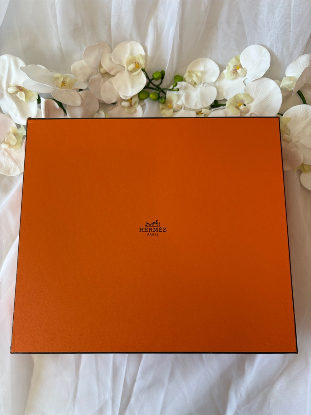 Hermes Handbag Storage Box and Tissue Paper - 13.75” L x 12” W x 3.75” D